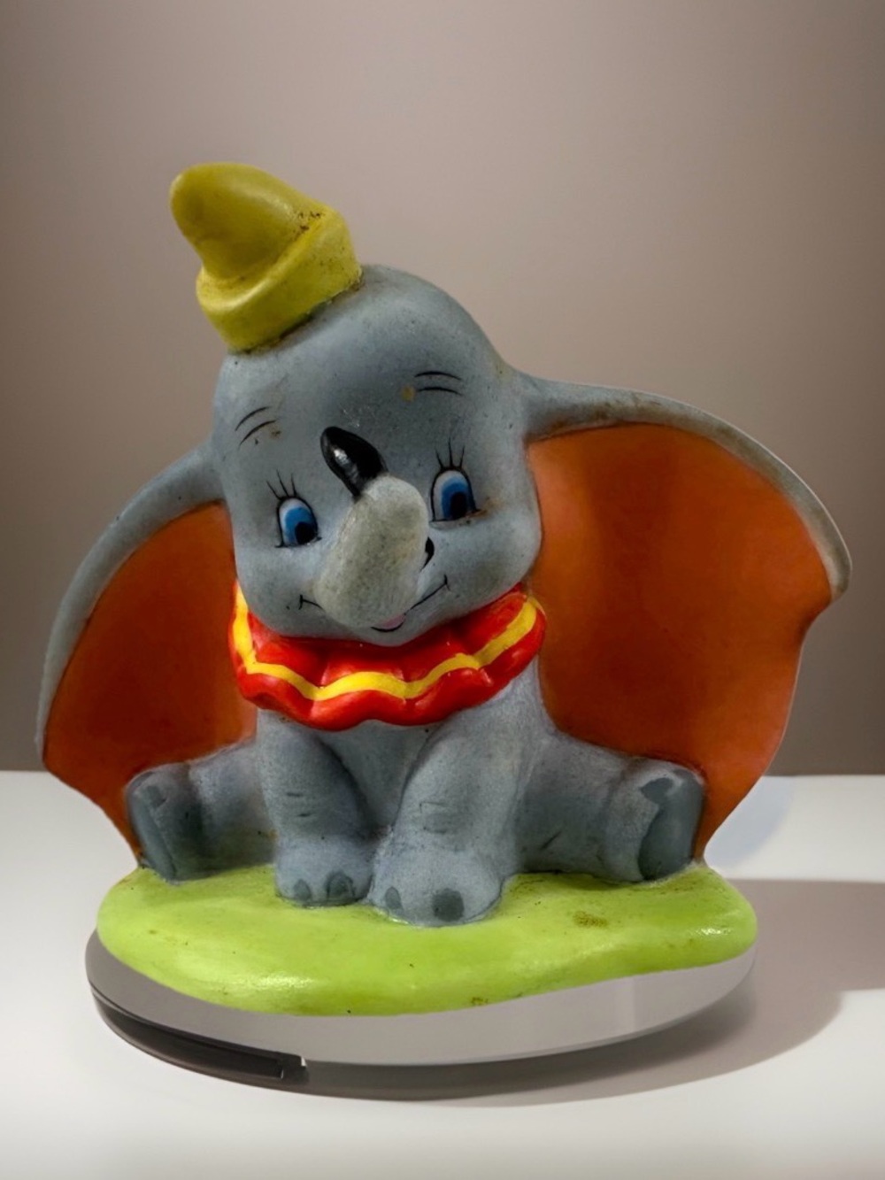 Vintage Disney Dumbo Ceramic Figurine Baby Elephant Circus  Collectible
